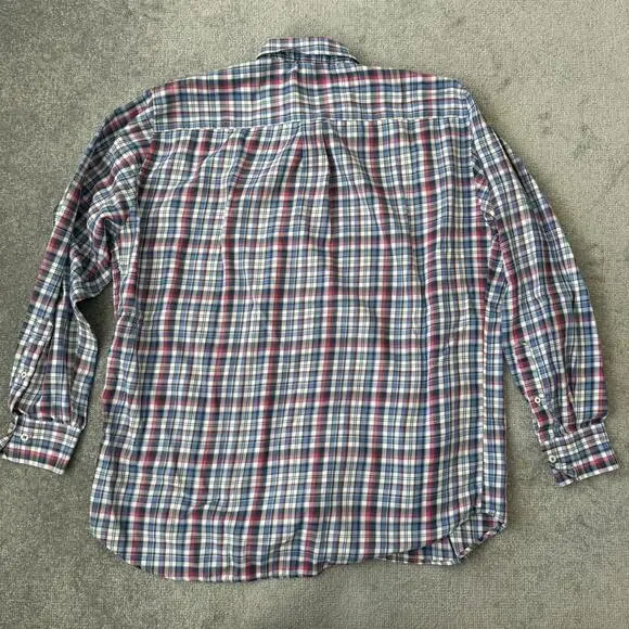 Peter Millar Shirt Mens XL Blue Pink Plaid Button Down Long Sleeve Casual Cotton - Picture 11 of 12
